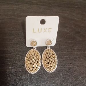 Luxe Gold and Silver Oval Earrings